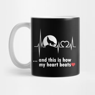 wolf lover this is how my hear beats Mug